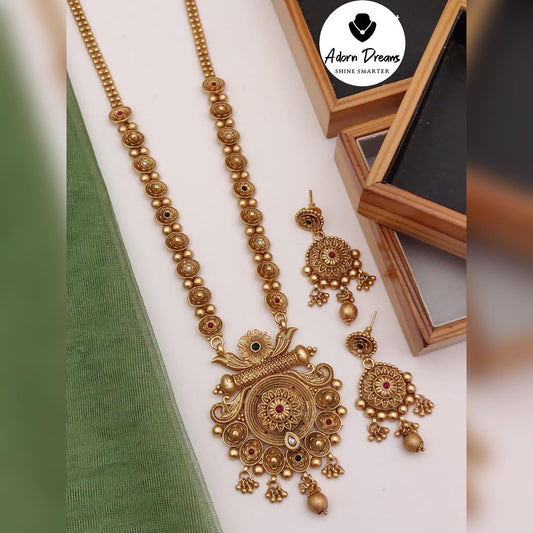 Beautiful Rajwadi High Gold Necklace Set