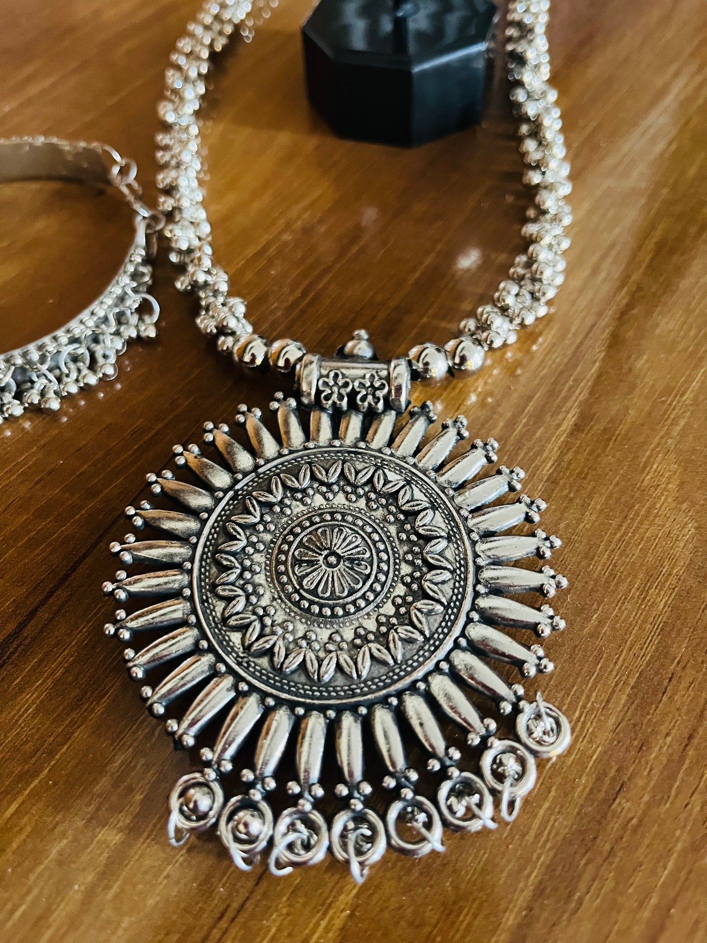 Beautiful oxidized long necklace combo set