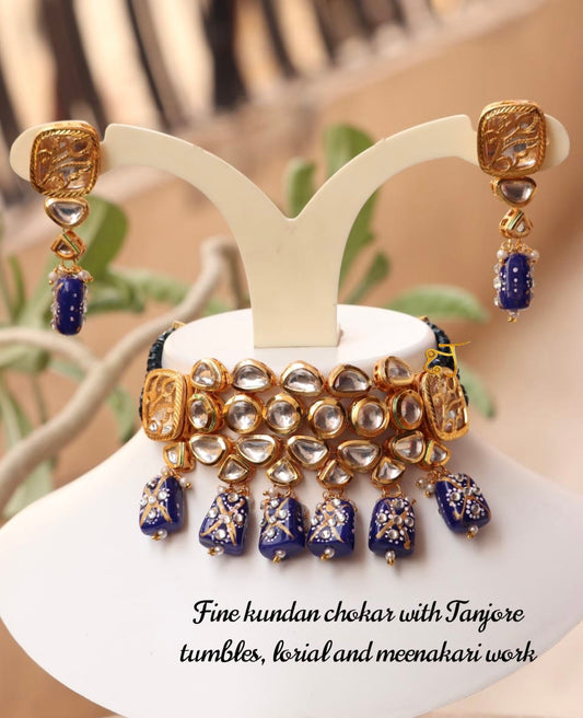 Kundan with backside Meenakari choker