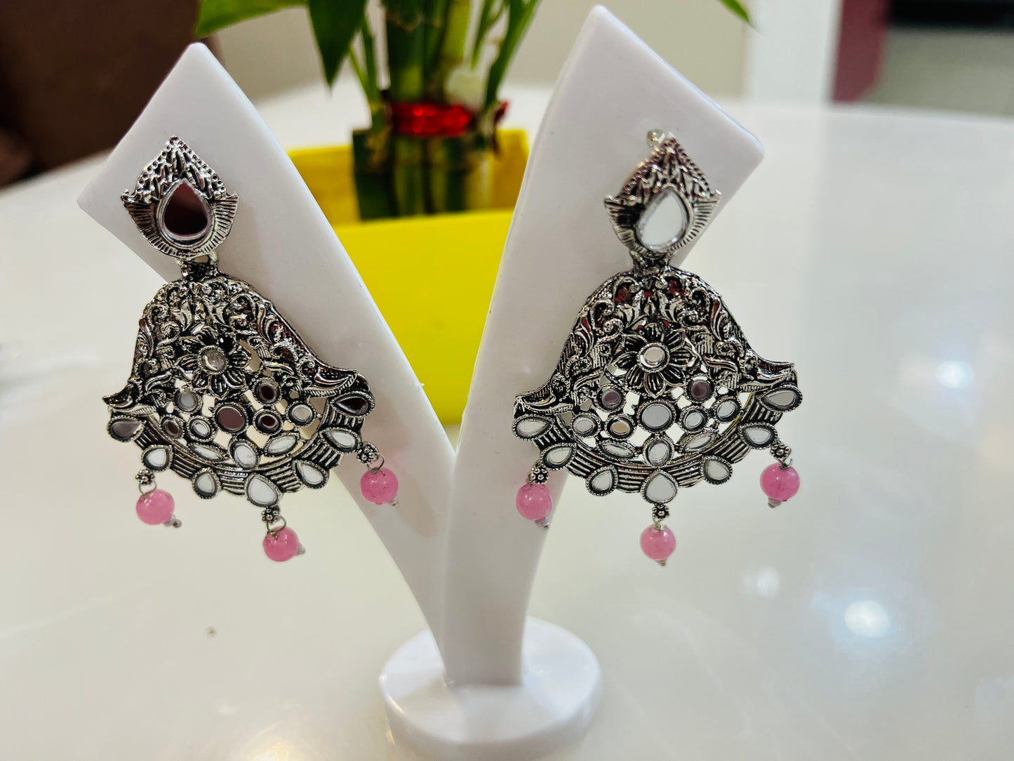 Beautiful Mirror Glass Earrings