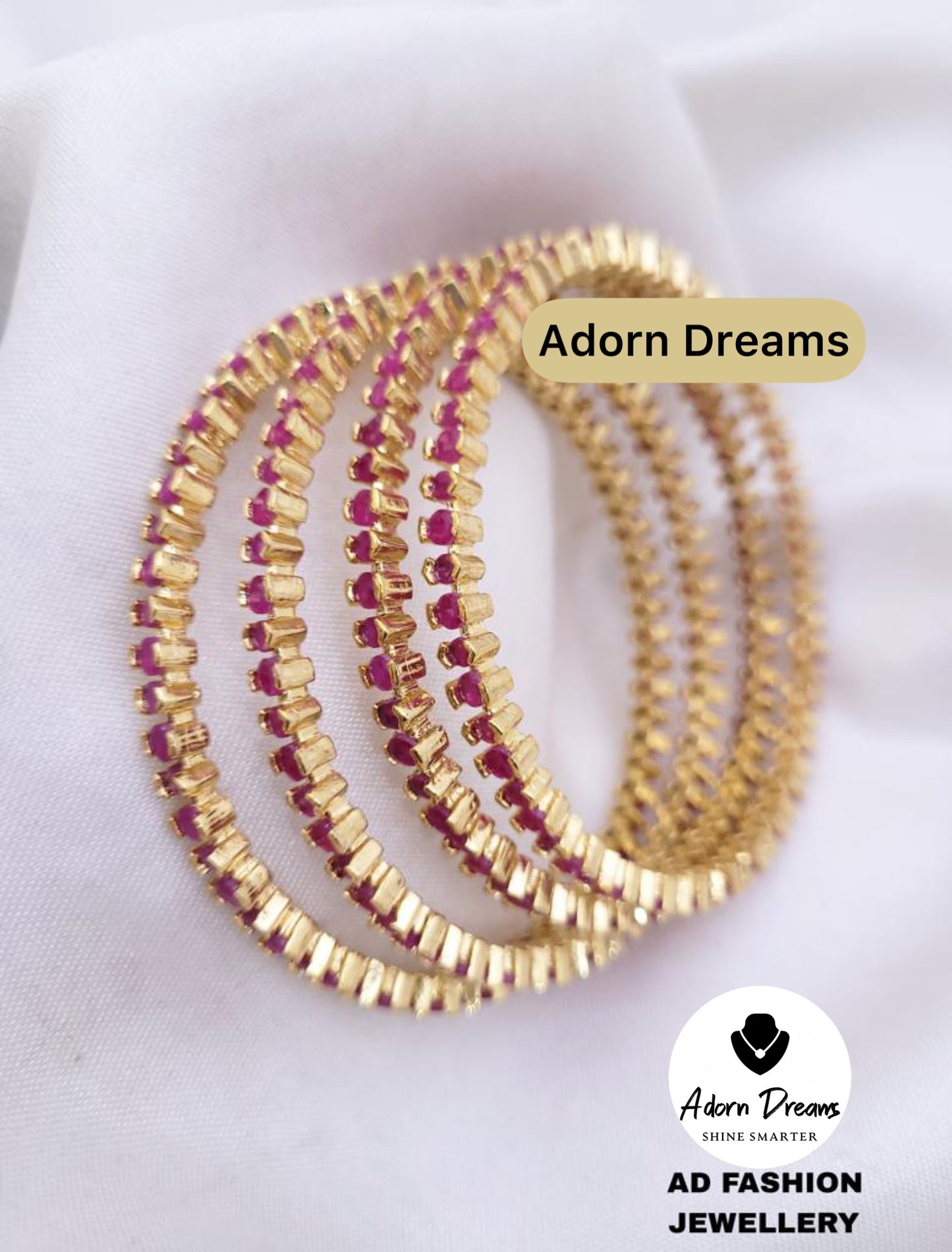 Beautiful Gold Plated Ruby Bangles