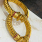 Antique Gold Plated Flower Openable Bangles